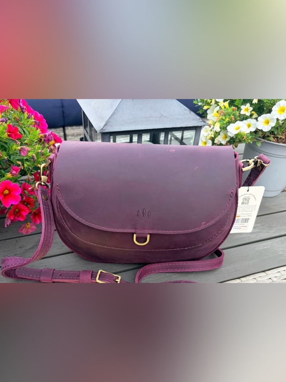 Portland Leather Large Monaco Crossbody - Larkspur